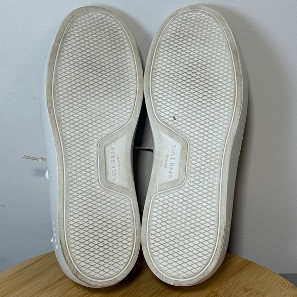 Cole Haan Women's 8.5B GrandPrø Rally Canvas T-Toe Sneaker White‎ & Tan Lace Up - Picture 7 of 8